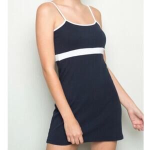 Brandy Melville Navy White Lilian Mini Cami Tank Dress